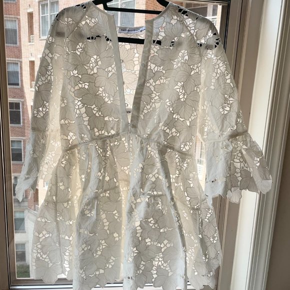 Self-Portrait White Lace Mini Dress - Picture 2 of 6